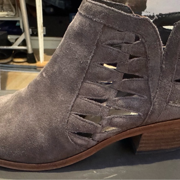 Vince Camuto Gray Suede Ankle Booties - Picture 4 of 9